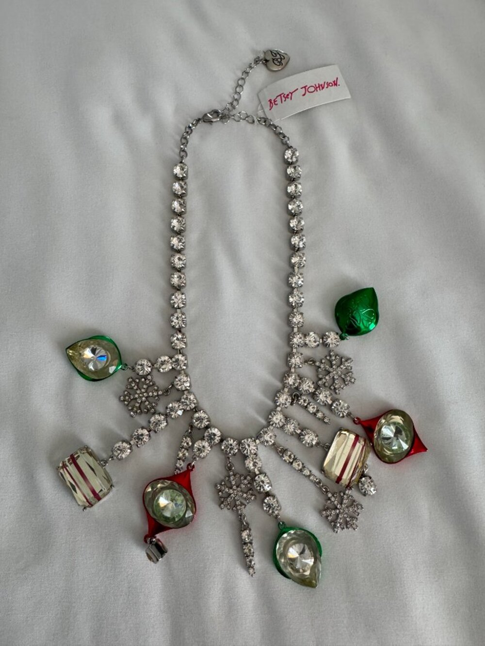 NWT Betsey Johnson Christmas Ornament Bib Necklace